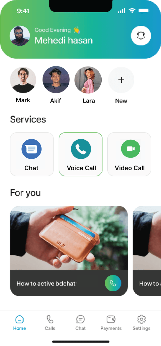 BDChat Mobile App Interface
